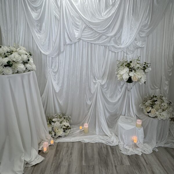 coin photo backdrop avec voilage